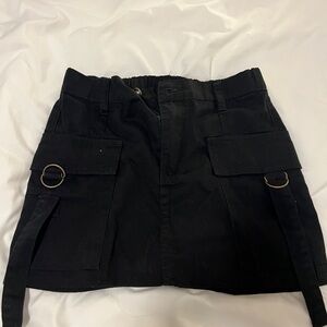 Black cargo skirt